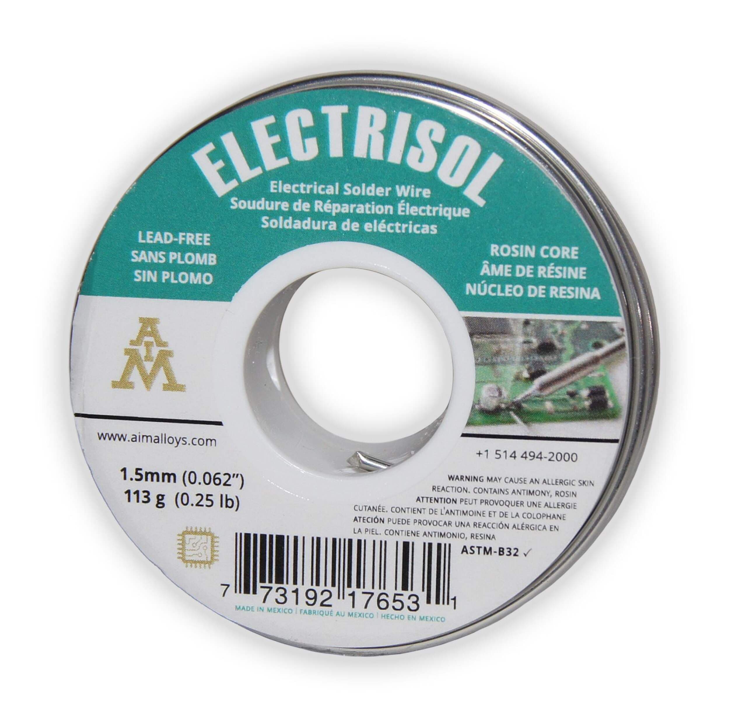 Lead-free rosin core solder wire